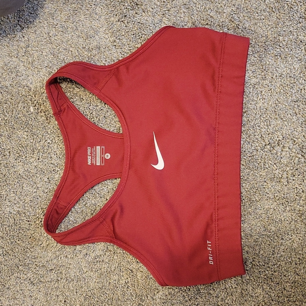 Red Nike Sports Bra size Medium